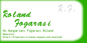 roland fogarasi business card